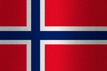 Flag of Norway on a stone wall background.の写真素材