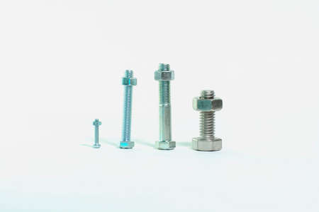 Hex head screw on a white background.