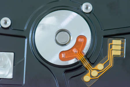 The magnetic disk of harddisk drive its is electronic device.の写真素材