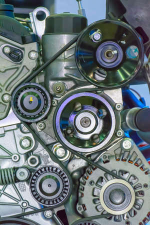 Showing the motor vehicles its modern engine.の写真素材