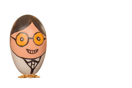 Easter egg isolated on a white background.の写真素材