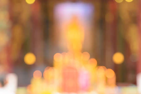Abstract blur candle. Orange abstract light bokeh.の写真素材