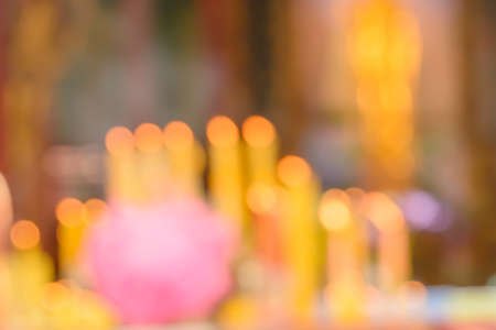 Abstract blur candle. Orange abstract light bokeh.の写真素材