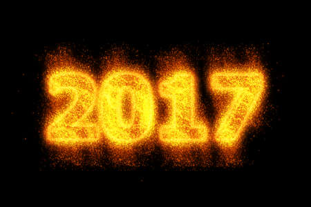 Happy New Year 2017 design with fire.