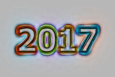 Happy New Year 2017 design with paint.の写真素材