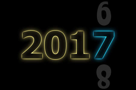 Happy New Year 2017 design with neon color.