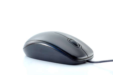 The black mouse isolated on a white background.