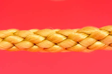 The yellow nylon on a red background.の写真素材