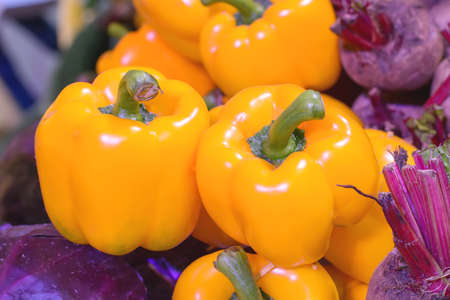 Many fruits and vegetables. It is good for health.の写真素材