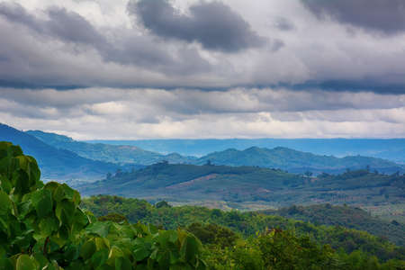 Forests, mountains and clouds are landscape in Thailand.の写真素材