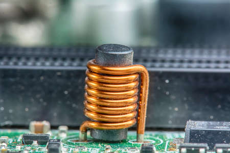 The components of the motherboard. Include chip, ic, cpu socket, heatsink and many port.