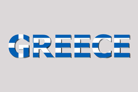 Flag of Greece on a text background.の写真素材