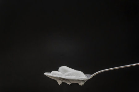 The dry ice on the spoon.の写真素材