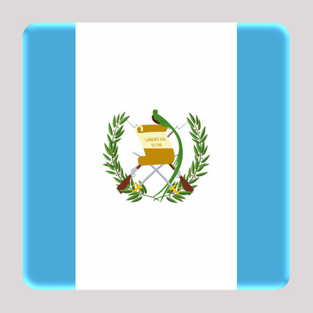 3D Flag of Guatemala on a avatar square background.の写真素材