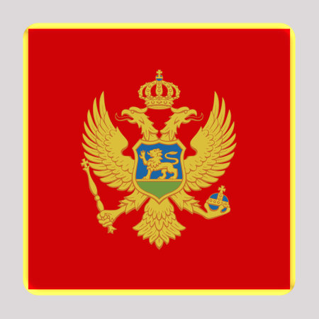 3D Flag of Montenegro on a avatar square background.の写真素材