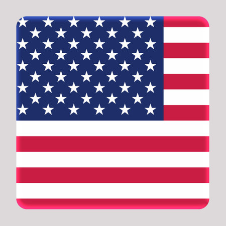3D Flag of United States of America on a avatar square background.の写真素材