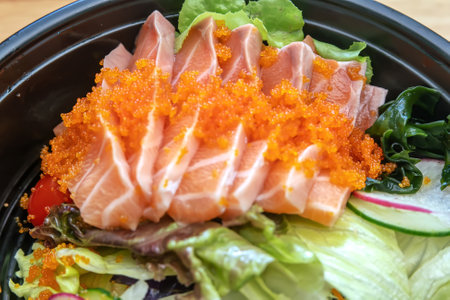 Sashimi is the Japanese national dish. Contains many types of fish meat such as salmon.の写真素材