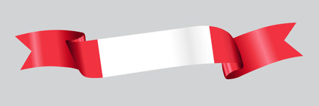 3D Flag of Austria on a fabric ribbon.のイラスト素材