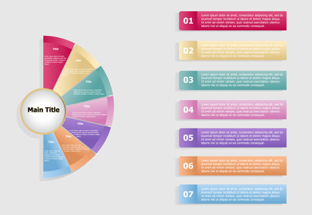 Modern infographic template design vector for web design, UI apps, business presentation, workflow layout, diagram, annual report.のイラスト素材
