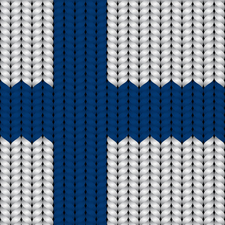 Flag of Finland on a braided rop.のイラスト素材
