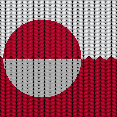 Flag of Greenland on a braided rop.のイラスト素材