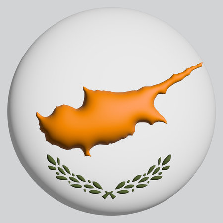 3D Flag of Cyprus on a avatar circle background.の写真素材