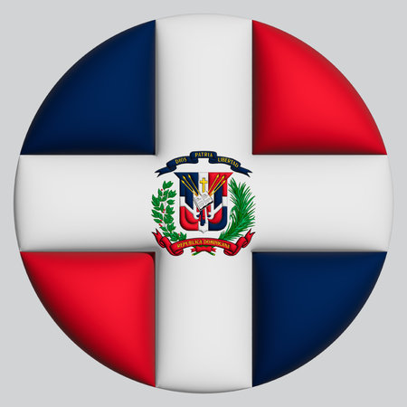 3D Flag of Dominican Republic on a avatar circle background.の写真素材