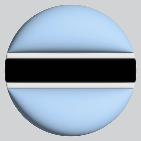 3D Flag of Botswana on a avatar circle background.の写真素材