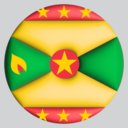 3D Flag of Grenada on a avatar circle background.の写真素材