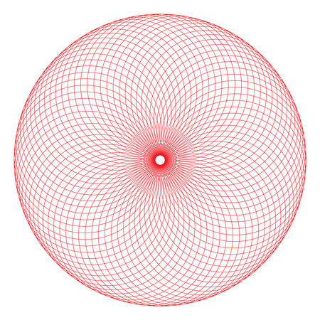 Intricate geometric sphere with color grid pattern.のイラスト素材