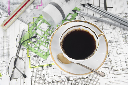 Architectural office deskの写真素材