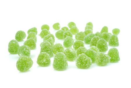 Jellied mint candies  isolated on whiteの写真素材