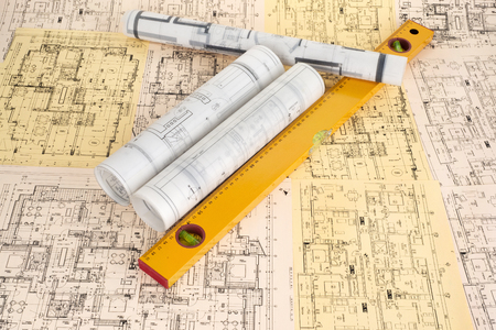 level and project drawingsの写真素材