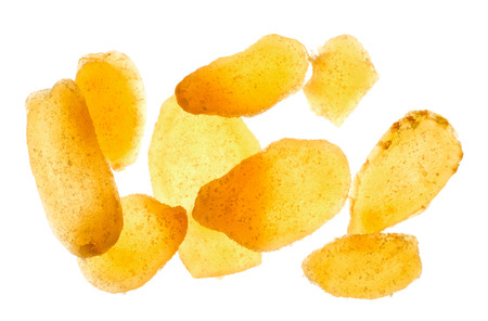 dried ginger isolated on white background の写真素材