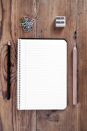 notebook and writing thingsの写真素材