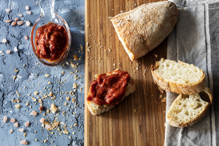 sliced bread and chutneyの写真素材