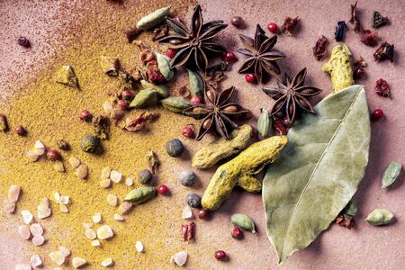 mix of different types of spices