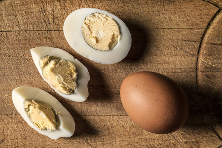 sliced boiled eggs