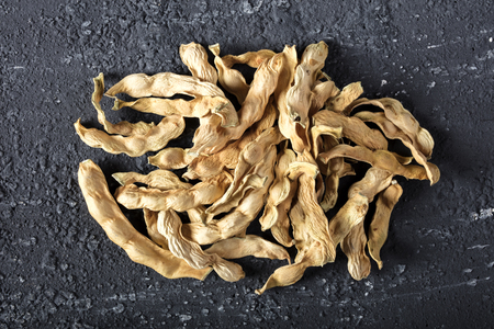 a pile of dried green beansの写真素材