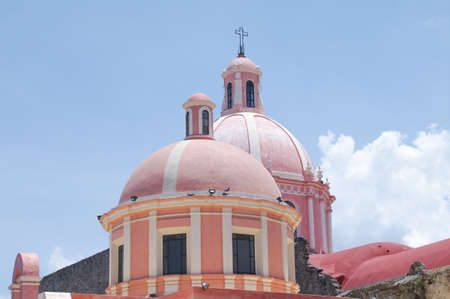 Church spires in Central Mexico on a summer dayの写真素材