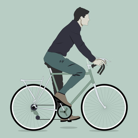 Man is riding a bike vectorのイラスト素材