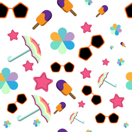 summer vibes pattern perfect for backgroundのイラスト素材