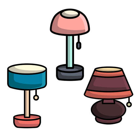set of table lamp perfect for design projectのイラスト素材