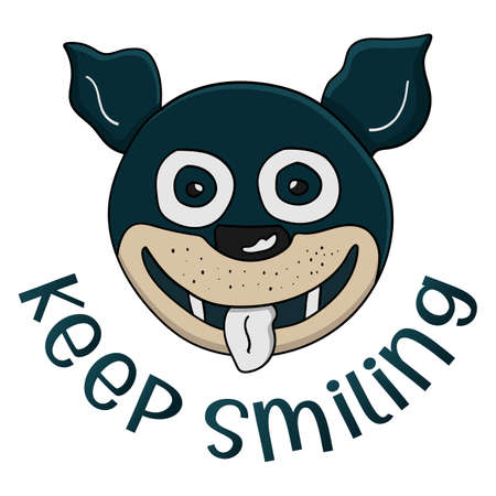 keep smiling dog face perfect for design projectのイラスト素材