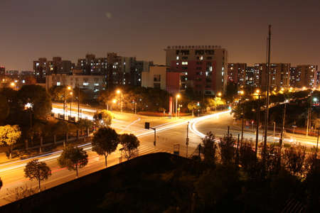 the dim light of night in a cityのeditorial素材