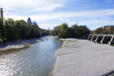 Isar river in Munichの写真素材