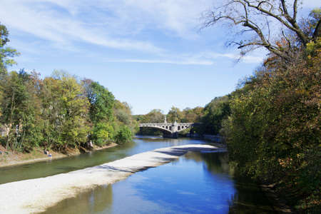 Isar river in Munichの写真素材