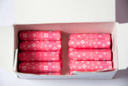 tampons inside a boxの写真素材