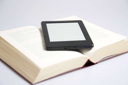 e-book reader with books