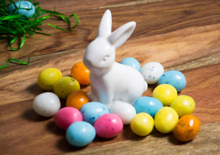 Colourful decoration of easter eggs の写真素材